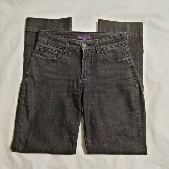 NYDJ Not Your Daughters Jeans Womens 0 (26x29) removable hem Black Made in USA - Picture 1 of 8